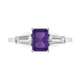 thumbnail image 1 of Three-Stone Engagement Ring for Women - 1.5ct Natural Amethyst in 14K White Gold Promise Ring, 1 of 6