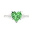 thumbnail image 1 of Clara Pucci 14K White Gold 2ct Green Solitaire Ring for Women, 1 of 8