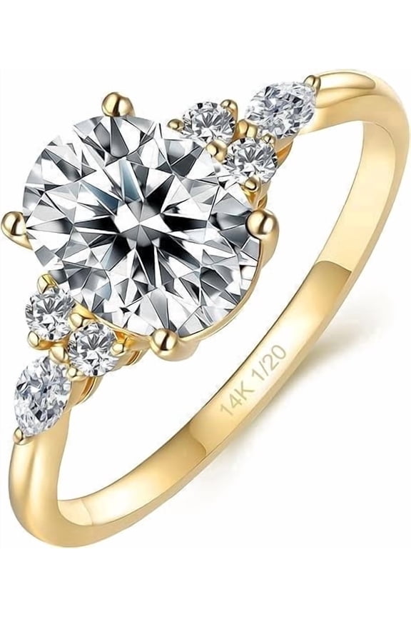 2ct Moissanite Engagement Ring for Women, Oval Cut 14k Gold Vermeil 925 Sterling Silver, Promise Wedding Rings for April Birthstone Valentines Day Anniversary Christmas Size 11