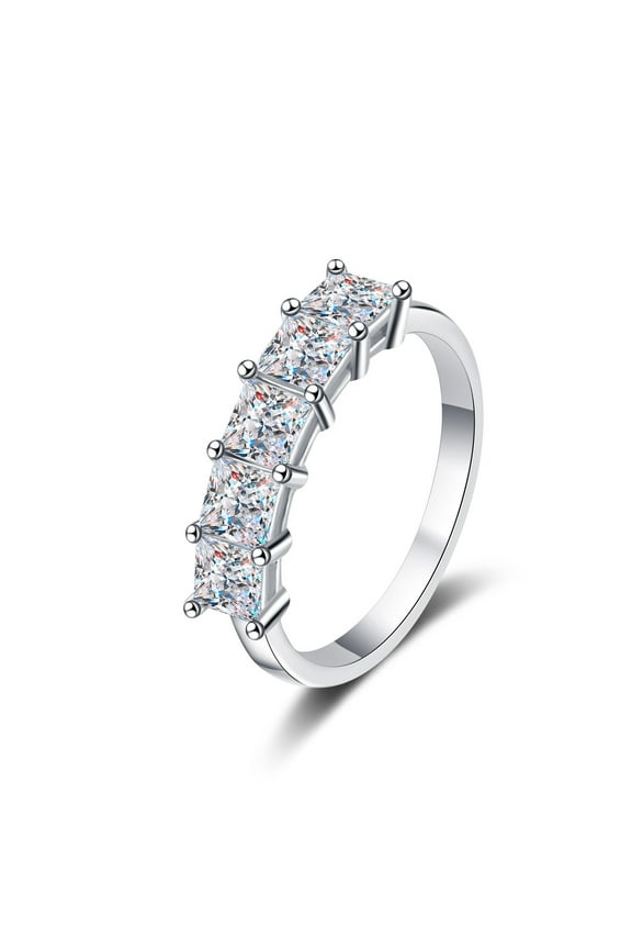 2ct Moissanite Engagement Rings for Women D Color Princess Cut 925 Sterling Silver VVS1 Diamond Rings Moissanite Anniversary Promise Wedding Rings Wife Gifts with Certificate