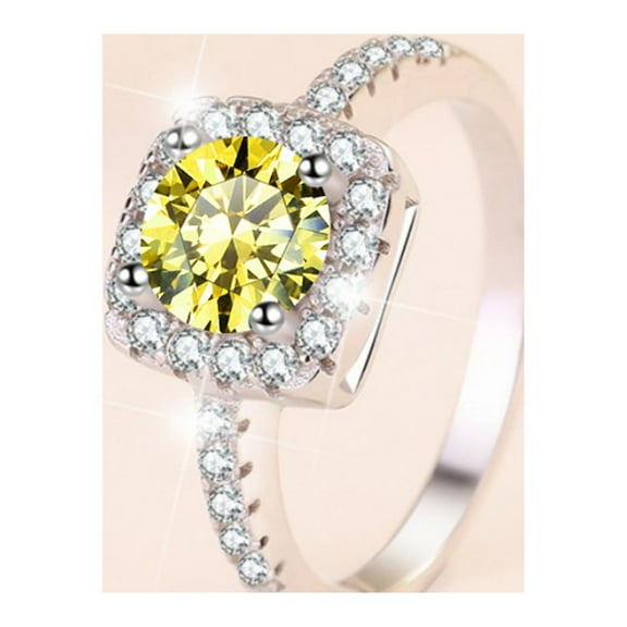 2ct Moissanite Engagement Rings for Women D Color Round Cut VVS1 Diamond Rings Forever Classic Moissanite Wedding Anniversary Promise Rings Wife Gifts with Certificate