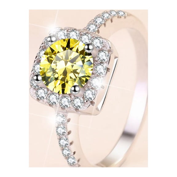 2ct Moissanite Engagement Rings for Women D Color Round Cut VVS1 Diamond Rings Forever Classic Moissanite Wedding Anniversary Promise Rings Wife Gifts with Certificate