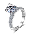 thumbnail image 1 of 2ct Moissanite Engagement Rings for Women Round Cut D Color VVS1 Moissanite Diamond Rings with Certificate, 1 of 9