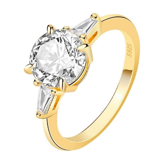 2ct Moissanite Wedding Rings D Color VVS1 Clarity Diamond Engagement Rings 18K Plated S925 Sterling Silver Moissanite Rings for Women with Certificate