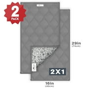 2ct Paw Inspired Guinea Pig Cage Liner Sweep-EZ Fleece Bedding 29x16 in, Washable Waterproof Pee Pads for Small Animals Gray