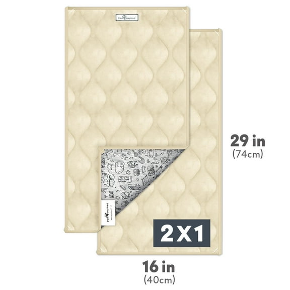 2ct Paw Inspired Guinea Pig Cage Liner Sweep-EZ Fleece Bedding 29x16 in, Washable Waterproof Pee Pads for Small Animals (Tan)