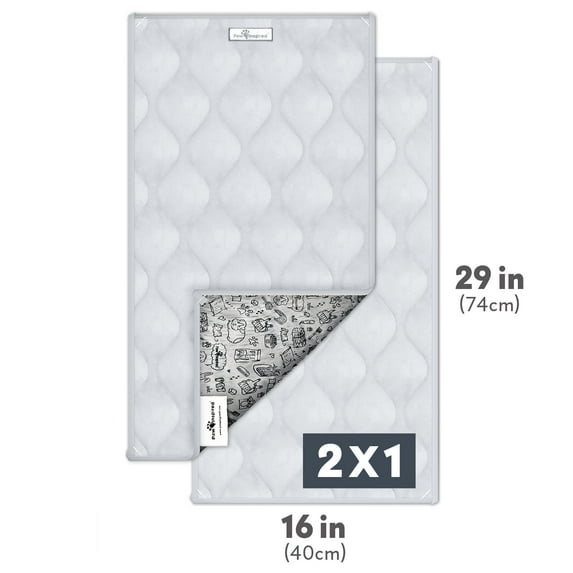 2ct Paw Inspired Guinea Pig Cage Liner Sweep-EZ Fleece Bedding 29x16 in, Washable Waterproof Pee Pads for Small Animals (Light Gray)