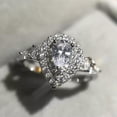 thumbnail image 1 of 2ct Pink/White Water Drop CZ Wedding Ring 925 Silver Women's Engagement Size 4-9, 1 of 8