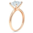 thumbnail image 1 of 2 ct Princess Cut Simulated Blue Diamond Solitaire Engagement Ring for Women in 14K Rose Gold, 1 of 2