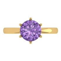 Solitaire Engagement Ring for Women - 2ct Simulated Alexandrite in 18K Yellow Gold Promise Ring