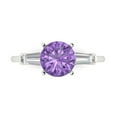 thumbnail image 1 of Three-Stone Engagement Ring for Women - 2ct Simulated Alexandrite in 14K White Gold Promise Ring, 1 of 6