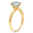 thumbnail image 1 of 2 ct Round Cut Simulated Blue Diamond Solitaire Engagement Ring for Women in 18K Yellow Gold, 1 of 2