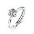 thumbnail image 1 of 2ct Round Cut Moissanite Wedding Ring 14k White Gold Finish Silver, 1 of 3