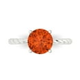 thumbnail image 1 of Clara Pucci 14K White Gold 2ct Red Solitaire Ring for Women, 1 of 8