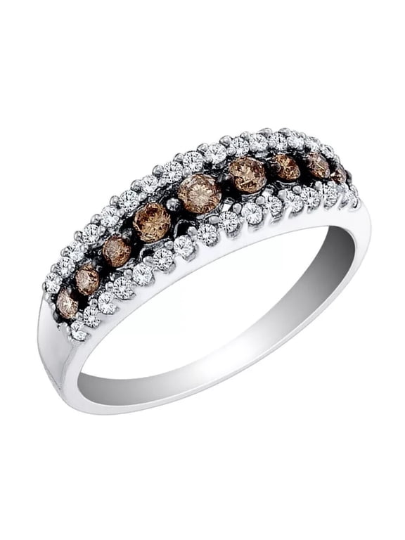 2ct Round Cut Simulated Chocolate Diamond Women's Ring 14K White Gold Plated