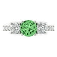 thumbnail image 1 of Three-Stone Engagement Ring for Women - 1.97ct Simulated Green Diamond in 14K White Gold Promise Ring, 1 of 8