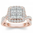 thumbnail image 1 of 2ct TW Diamond 14K Rose Gold Cluster Halo Twisted Shank Engagement ring, 1 of 5