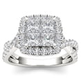 thumbnail image 1 of 2ct TW Diamond 14K White Gold Cluster Halo Twisted Shank Engagement ring, 1 of 5