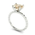 thumbnail image 1 of 2ct heart cut brown natural morganite 18k white gold Bridal Wedding Engagement Promise Anniversary Ring for Women size 5.25, 1 of 7