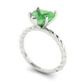 thumbnail image 1 of 2ct heart cut green Zircon 18k white gold Bridal Wedding Engagement Promise Anniversary Ring for Women size 9.25, 1 of 7