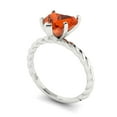 thumbnail image 1 of 2ct heart cut red Zircon 18k white gold Bridal Wedding Engagement Promise Anniversary Ring for Women size 4.75, 1 of 7