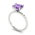 thumbnail image 1 of 2ct heart cut alexandrite 18k white gold Bridal Wedding Engagement Promise Anniversary Ring for Women size 8.25, 1 of 7