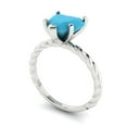 thumbnail image 1 of 2ct heart cut turquoise 18k white gold Bridal Wedding Engagement Promise Anniversary Ring for Women size 7.75, 1 of 7