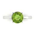 thumbnail image 1 of Clara Pucci 14K White Gold Solid Gold Peridot Solitaire Anniversary Ring for Women - 2 cttw Round Cut, 1 of 8