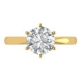 thumbnail image 1 of Clara Pucci 14K Yellow Gold Solid Gold WhiteSapphire Solitaire Anniversary Ring for Women - 2 cttw Round Cut, 1 of 8