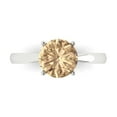 thumbnail image 1 of 2 ct Round Cut Yellow Moissanite Solitaire 18K White Gold Womens Engagement Ring, 1 of 5