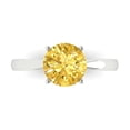 thumbnail image 1 of Clara Pucci 14K White Gold Solid Gold Citrine Solitaire Anniversary Ring for Women - 2 cttw Round Cut, 1 of 8