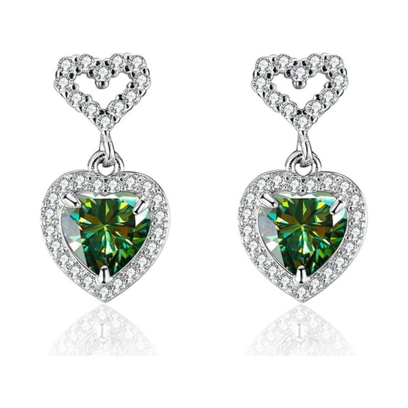 2cttw Moissanite Earrings for Women D Color clarity VVS1 Diamond Dangle Earrings 925 Sterling Silver Wedding Earrings for Brides Bridesmaid with Certificate
