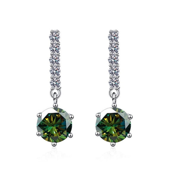 2cttw Moissanite Earrings for Women D Color clarity VVS1 Diamond Dangle Earrings Sterling Silver Wedding Earrings for Brides Bridesmaid with Certificate