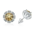 thumbnail image 1 of 2cttw Moissanite Hypoallergenic Earrings D Color VVS1 clarity Sterling Silver Diamond Earrings Studs Moissanite Earrings for Women Men with Certificate, 1 of 9