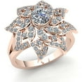thumbnail image 1 of 2ctw Round Brilliant Cut Ladies Flower Solitaire Anniversary Engagement Ring Solid 10K Rose, White or Yellow Gold JK I1, 1 of 3