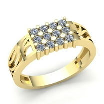 2ctw Round Cut Diamond Mens 3 Row Engagement Anniversary Ring Solid 14K Rose, White or Yellow Gold IJ SI2