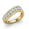 thumbnail image 1 of 2ctw Round Cut Diamond Prong Ladies 3-Row Wedding Anniversary Band Bridal Ring Solid 14K Gold GH SI2, 1 of 3