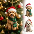 thumbnail image 1 of 2d Acrylic Christmas Tree Ornament, Friendship Themed Flat Hanging Decor, Festive Pendant for Car Interior Rearview Mirror, Home Wall Window Holiday, Lazyguy, 1 of 9