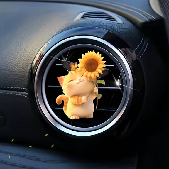 2d flat Acrylic Car Vent Clip Air Fresheners Sunflower Cat 2D Acrylic Car Air Vent Clip - Fresh Fragrance Auto Air Freshener for Vehicle Interior Decoration