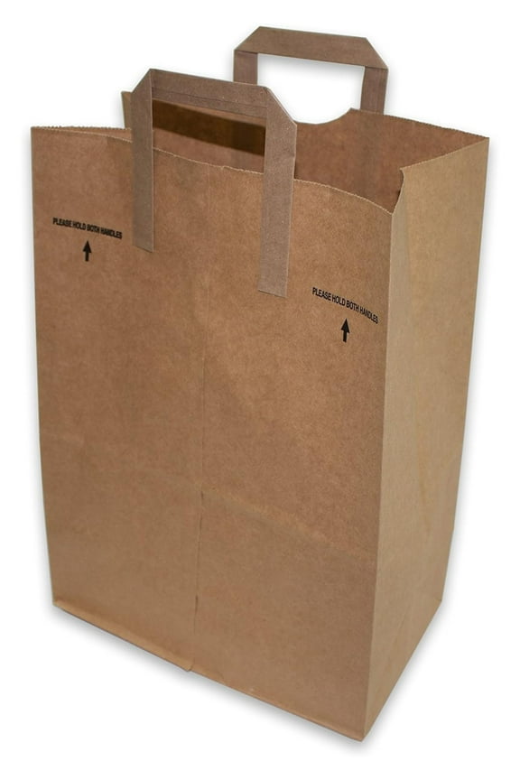 2dayShip Paper Grocery Bags with Handles 12 x 7 x 17 inches, 25 Count