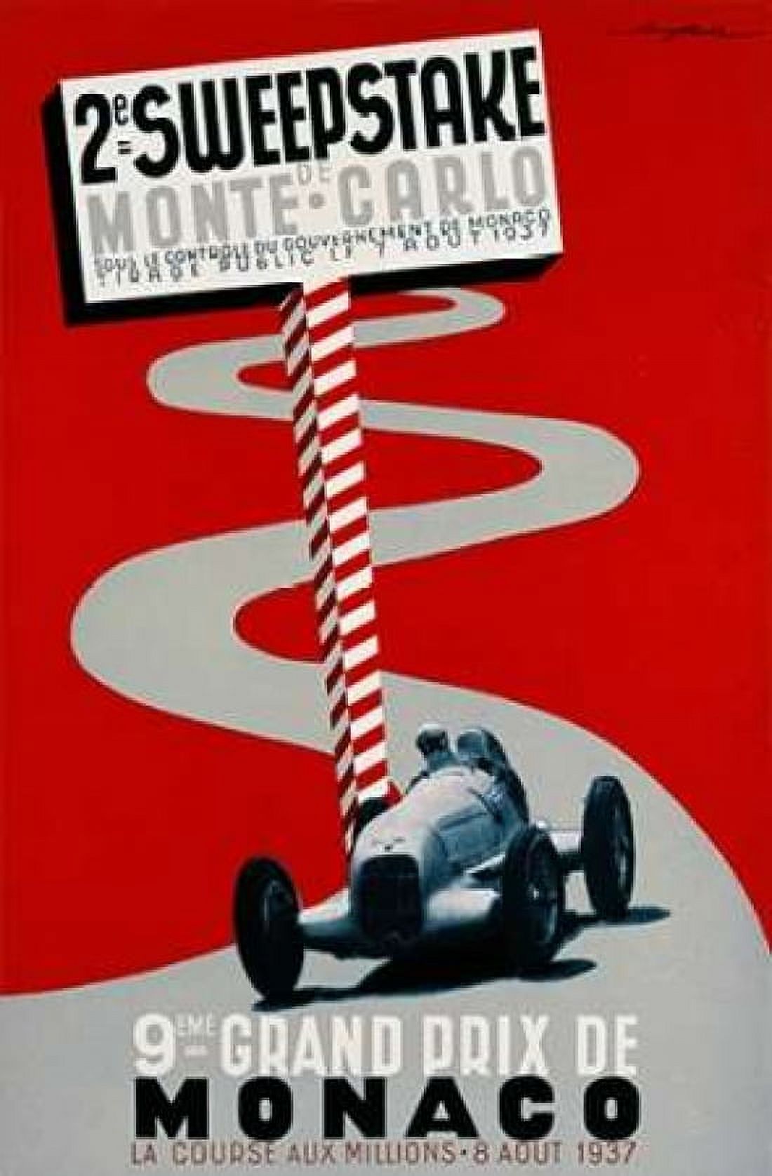 2e Sweepstake de Monte-Carlo 9eme Grand Prix de Monaco Canvas Art - Guy Serre (24 x 36)