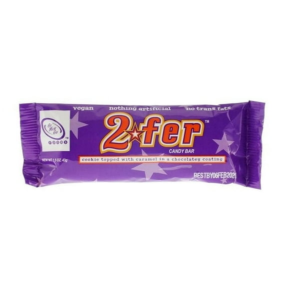 GoMaxGo 2fer Vegan Candy Bar – 1 Pack – Dairy-Free Chocolate with Cookie & Peanut Butter Layers