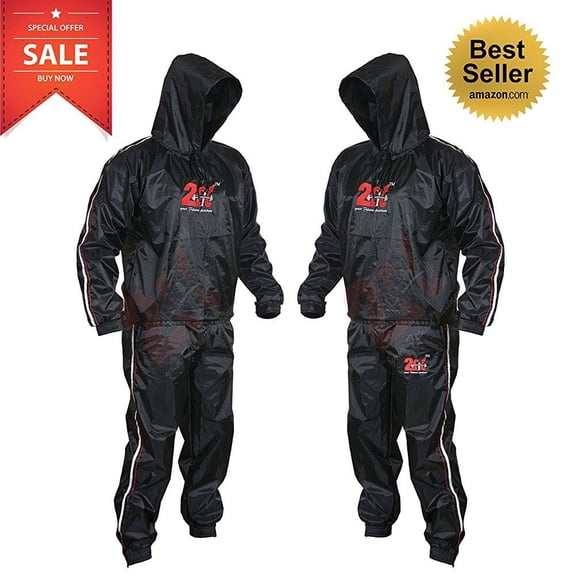 2fit heavy duty sweat suit sauna exercise gym suit fitness, weight loss, antirip (xl)