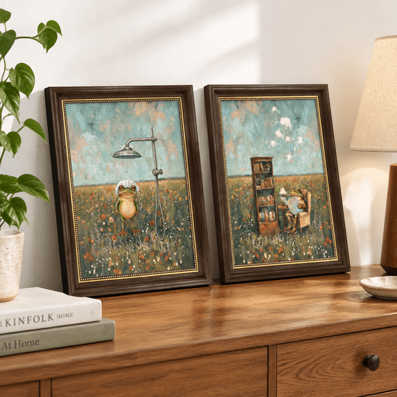 2framed Funny Frog Wall Art(frog 12x16in Framed) - Walmart.com