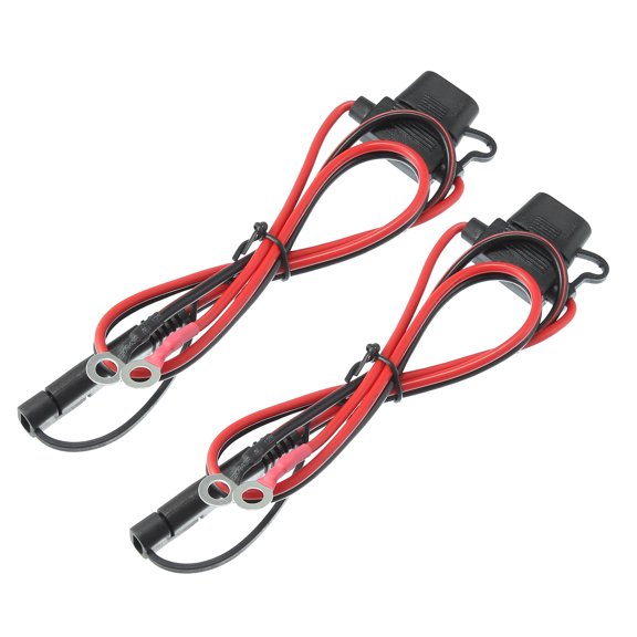 2ft 18AWG SAE to Ring Terminal Harness Quick Disconnect Ring Terminal Assembly for Car Solar Panel Power Supply 2pcs