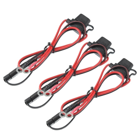 2ft 18AWG SAE to Ring Terminal Harness Quick Disconnect Ring Terminal Assembly for Car Solar Panel Power Supply 3pcs