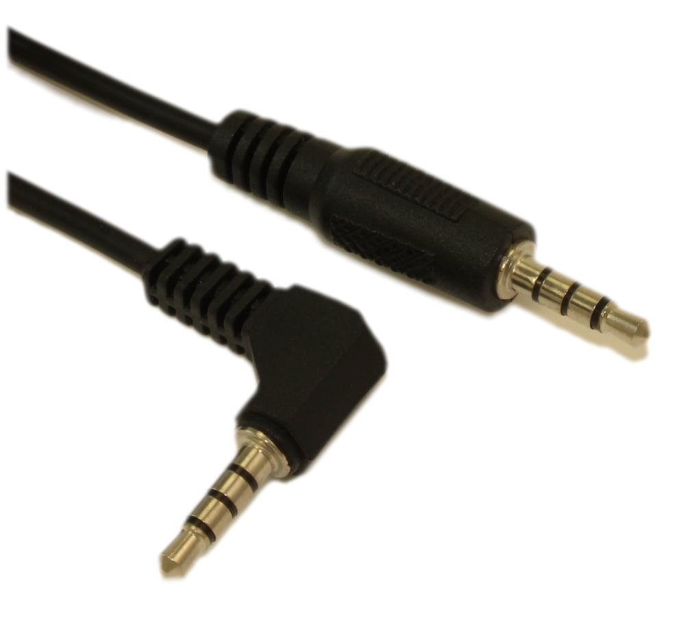 2ft 3.5mm 4 Conductor TRRS ANGLED/STRAIGHT Mini +Mic / Video M/M Cable ...