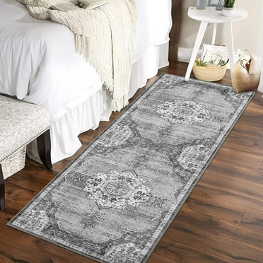 2ft*6ft/5ft*7ft/8ft*10ft/9ft*12ft Area Rug, Washable Rug, Vintage Medallion Distressed Rug for Living Room, Low Pile Entry Rug, Retro Accent Throw Carpet for Bedroom Dining Room, Non Slip Rugs