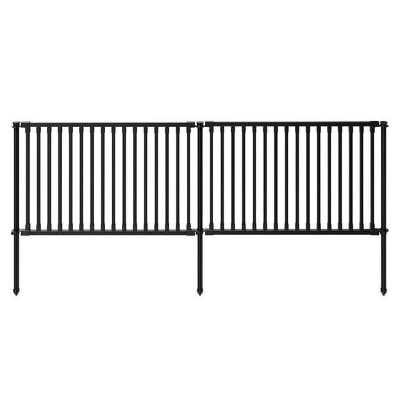 2ft H x 3ft W (2 Panels) No Dig Zippity Zurich Fence Kit, Poly-Steel Black Garden Fence for Small Dogs, 2ft High Yard and Garden Fencing Solution, Temporary Dog Fence Panels for Outdoor Use, ZPI19086