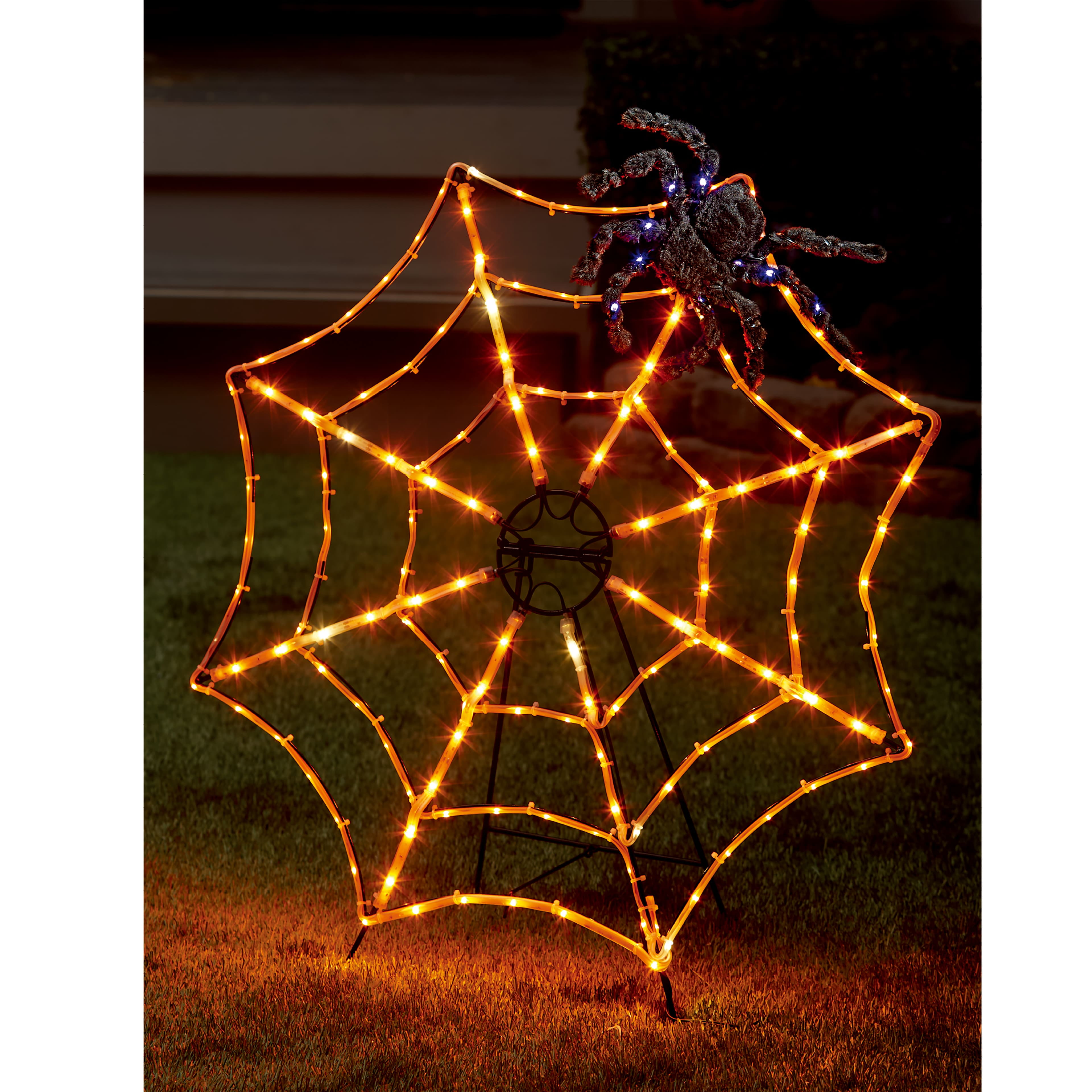 2ft. LED Lighted Web with Spider Yard Dcor by Ashland-Halloween Decorations for Home